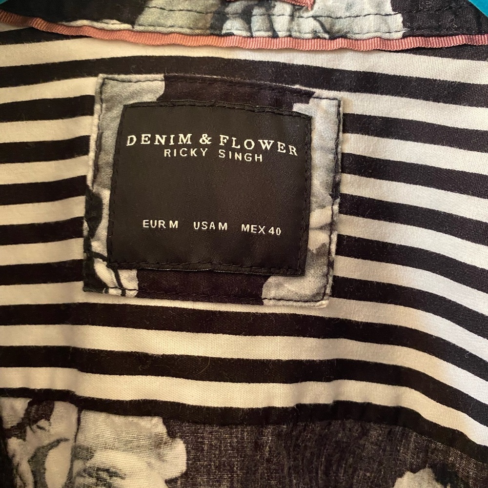 Denim & Flower Black and White Striped Shirt